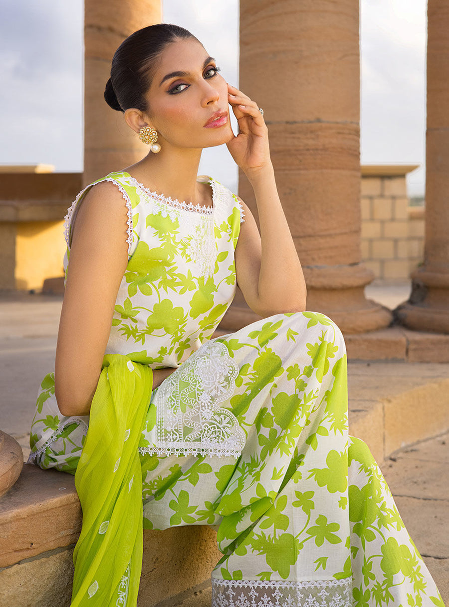 Zainab Chottani Luxury Lawn Unstitched Embroidered 3Pc Suit D-8A CHAMPA