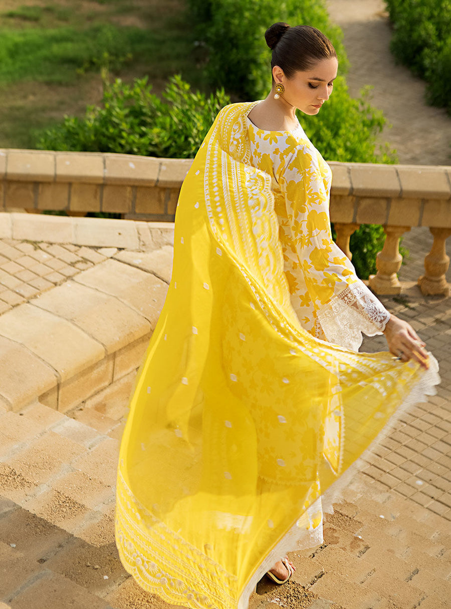 Zainab Chottani Luxury Lawn Unstitched Embroidered 3Pc Suit D-8B CHAMPA