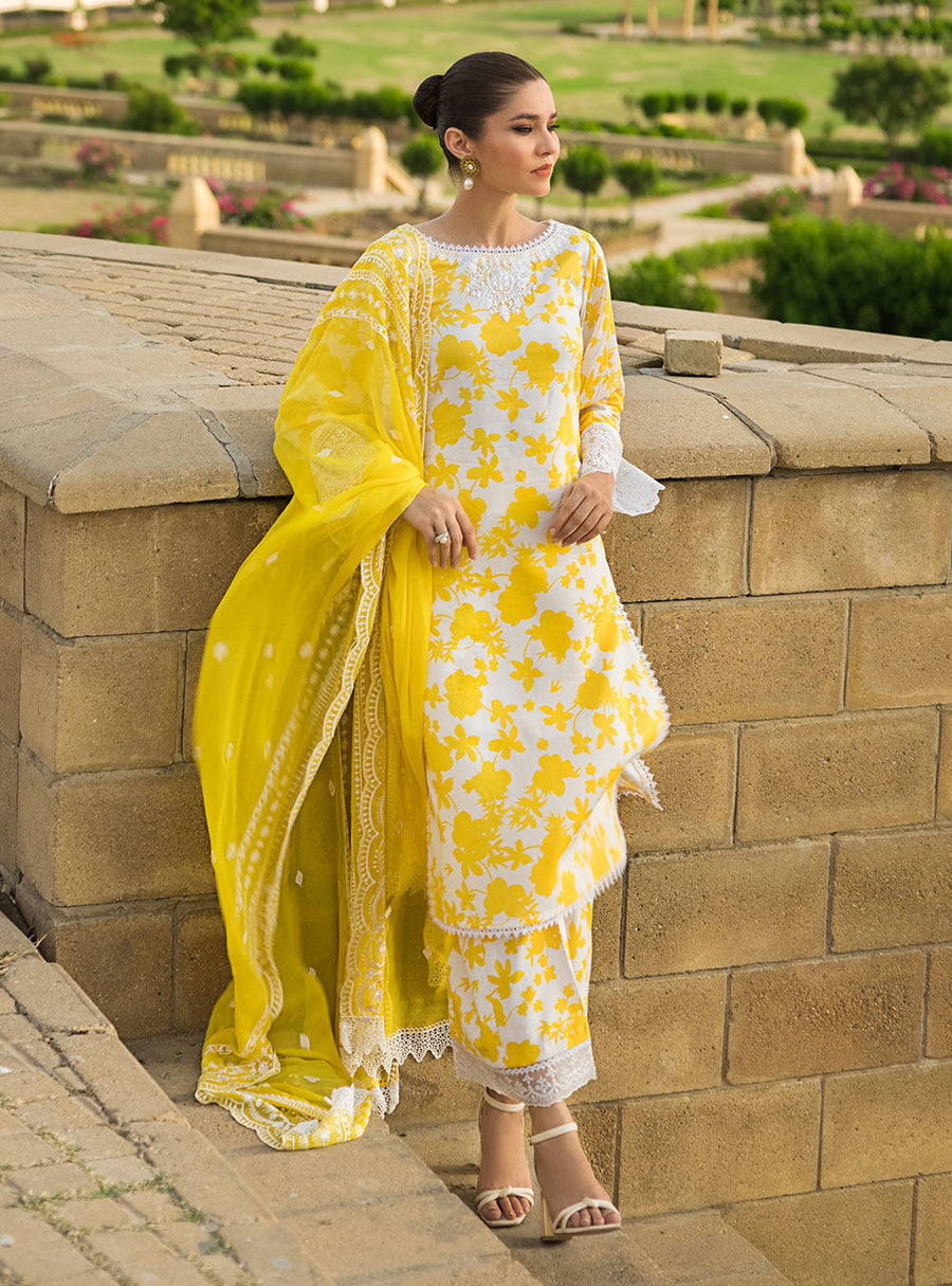 Zainab Chottani Luxury Lawn Unstitched Embroidered 3Pc Suit D-8B CHAMPA