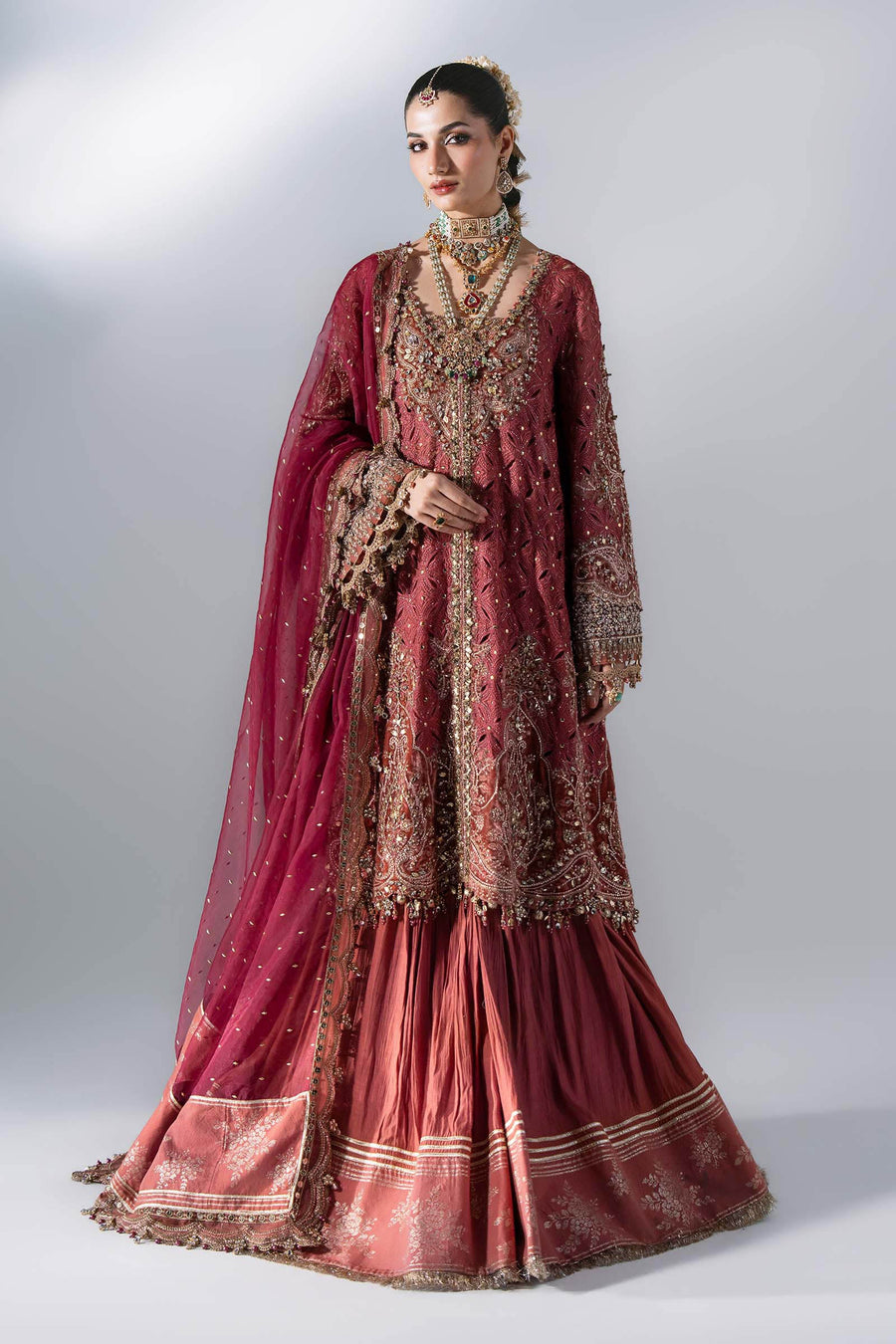 Maria B Mbroidered Unstitched Embroidered Organza 3Pc Suit BD-3108