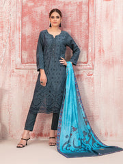 Tawakkal Fabrics Haneen Embroidered Schiffli Viscose 3Pc Suit D-9416