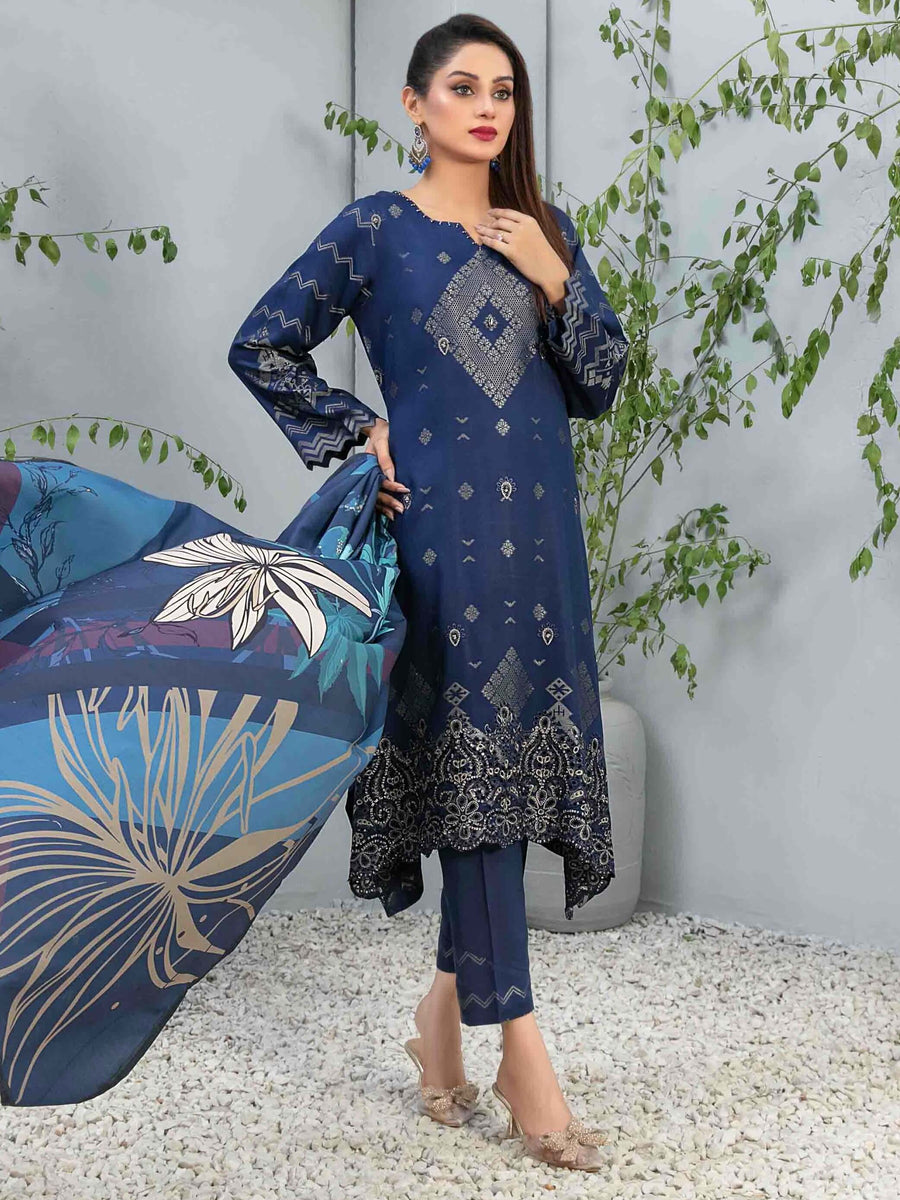 Tawakkal Fabrics Raella Unstitched Embroidered Staple 3Pc Suit D-9622