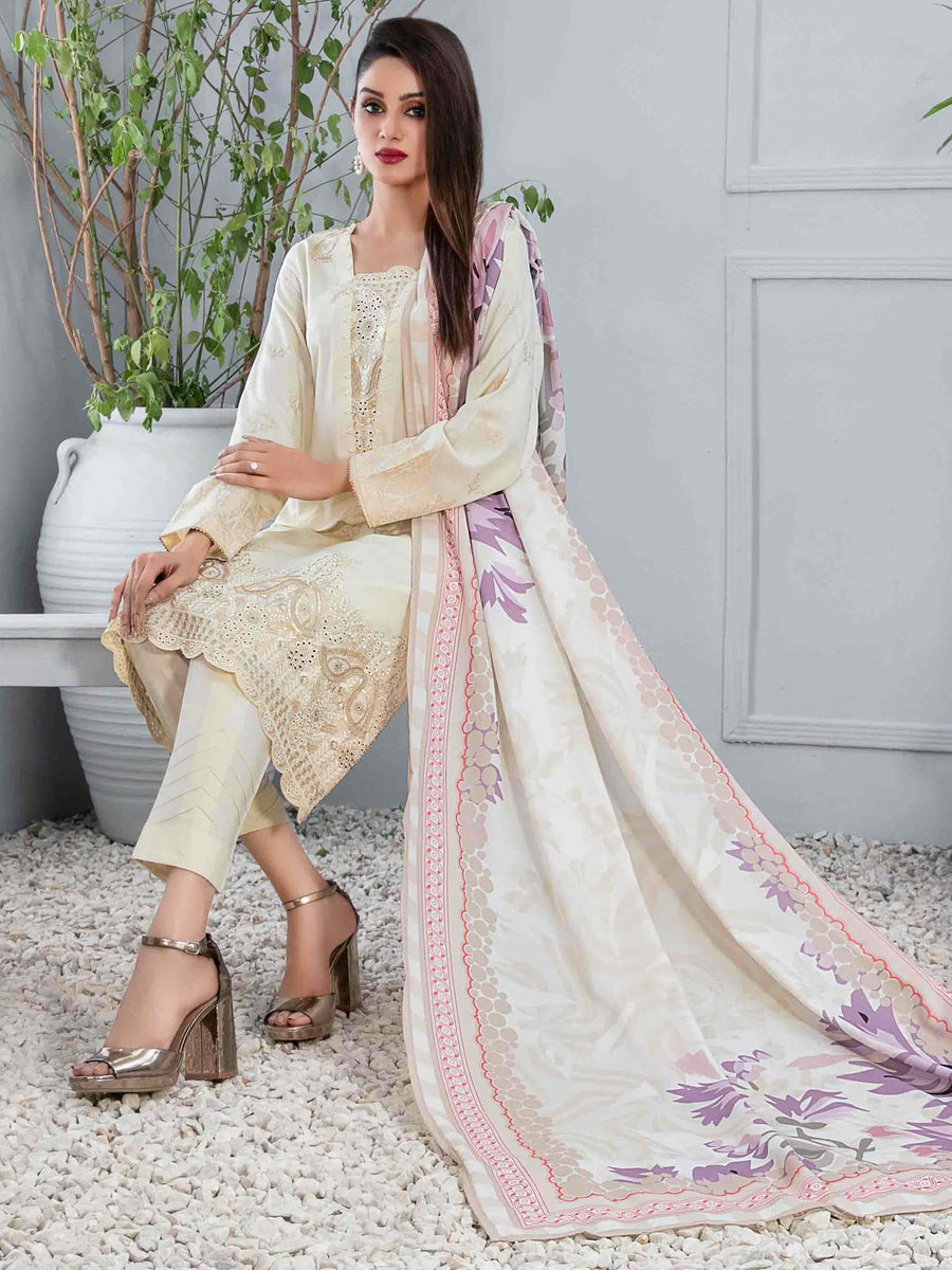 Tawakkal Fabrics Raella Unstitched Embroidered Staple 3Pc Suit D-9624
