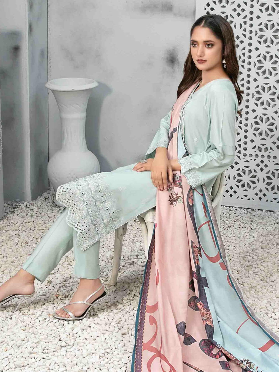 Tawakkal Fabrics Dastaan Unstitched Embroidered Staple 3Pc Suit D-9855