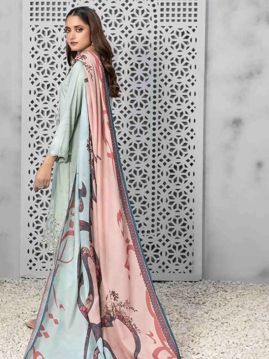 Tawakkal Fabrics Dastaan Unstitched Embroidered Staple 3Pc Suit D-9855