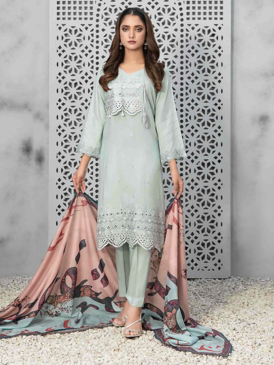 Tawakkal Fabrics Dastaan Unstitched Embroidered Staple 3Pc Suit D-9855