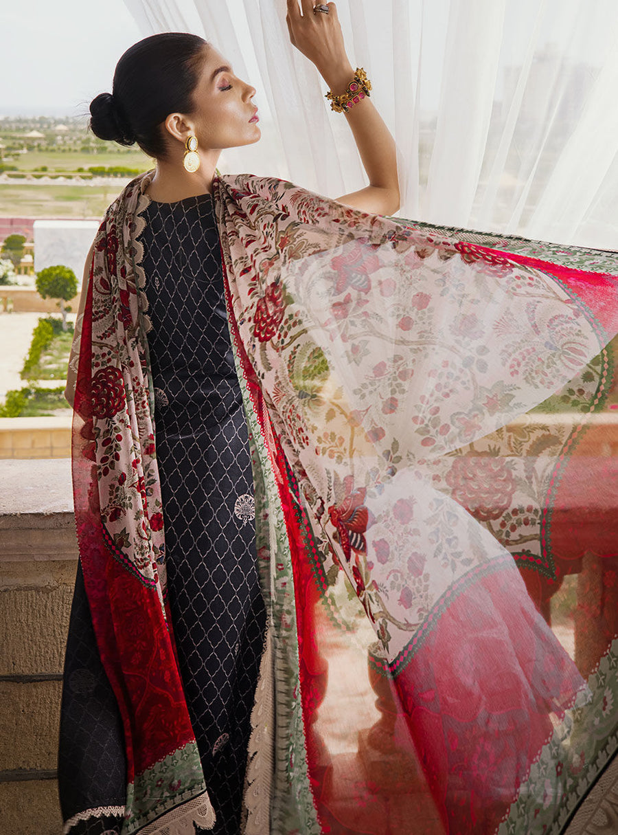 Zainab Chottani Luxury Lawn Unstitched Embroidered 3Pc Suit D-9A SADABAHAR