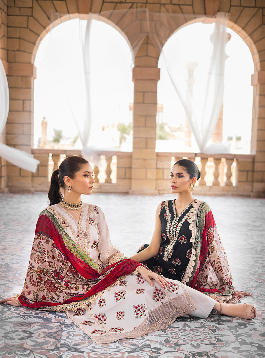 Zainab Chottani Luxury Lawn Unstitched Embroidered 3Pc Suit D-9A SADABAHAR