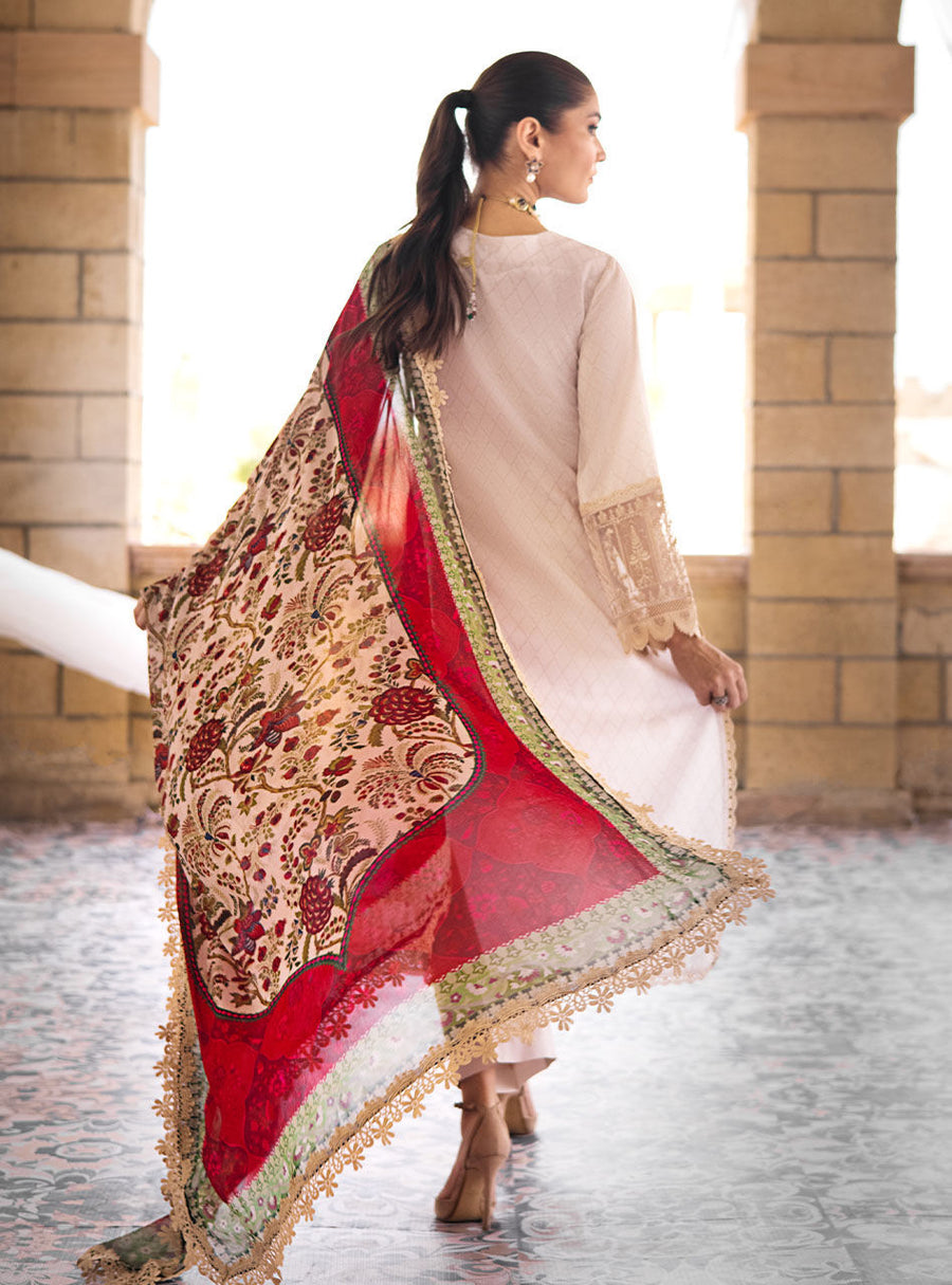 Zainab Chottani Luxury Lawn Unstitched Embroidered 3Pc Suit D-9B SADABAHAR