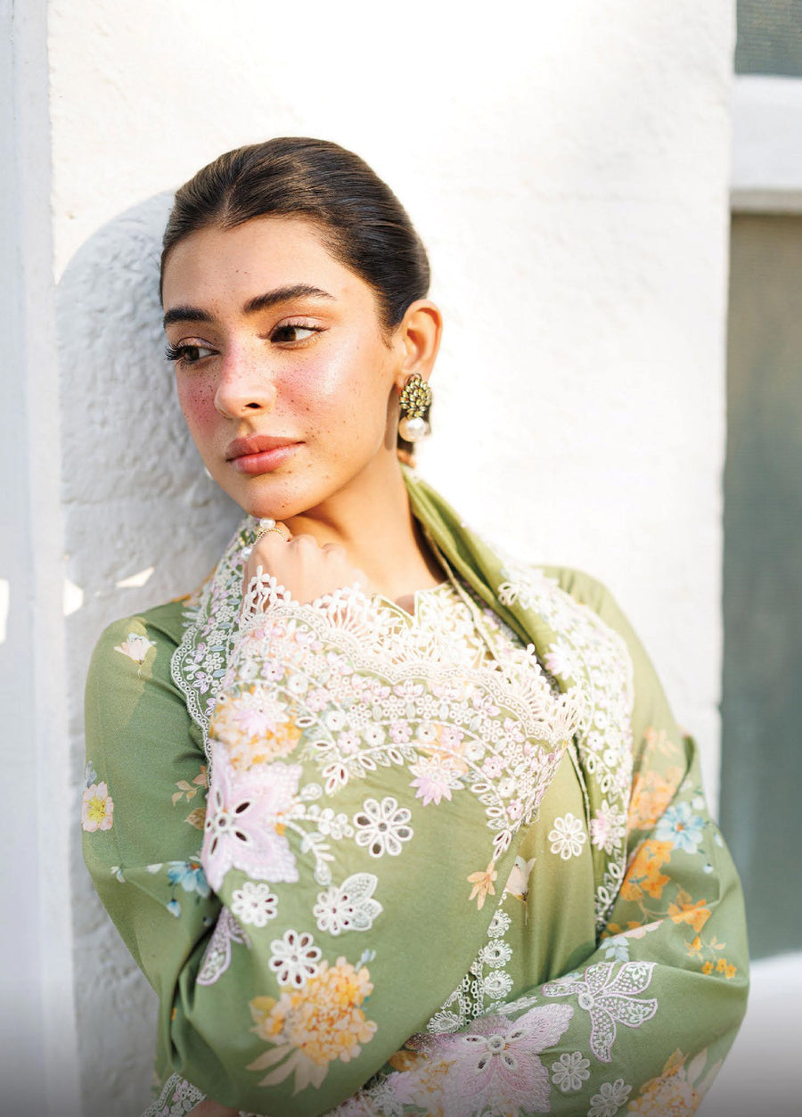 Afrozeh Summer Together Embroidered Lawn Unstitched 3Pc Suit - SERELITH