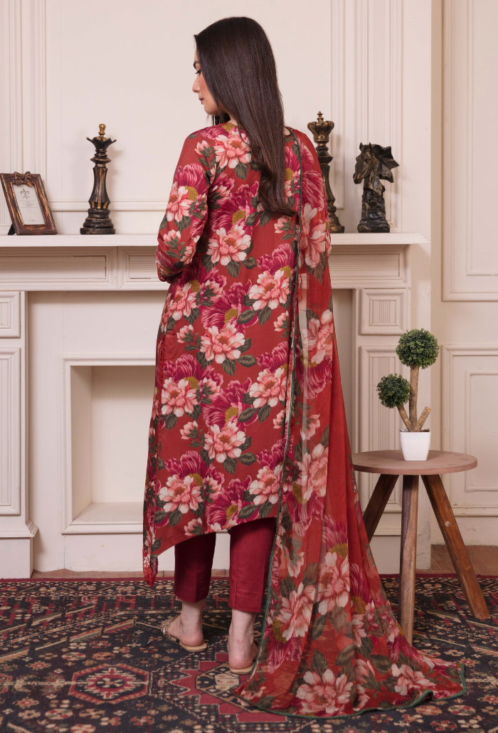 Humdum Coco Digital Printed Viscose Unstitched 3Pc Suit D-01