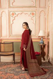 CELTS Premium Embroidered Dhanak Unstitched 3Pc Suit D-01