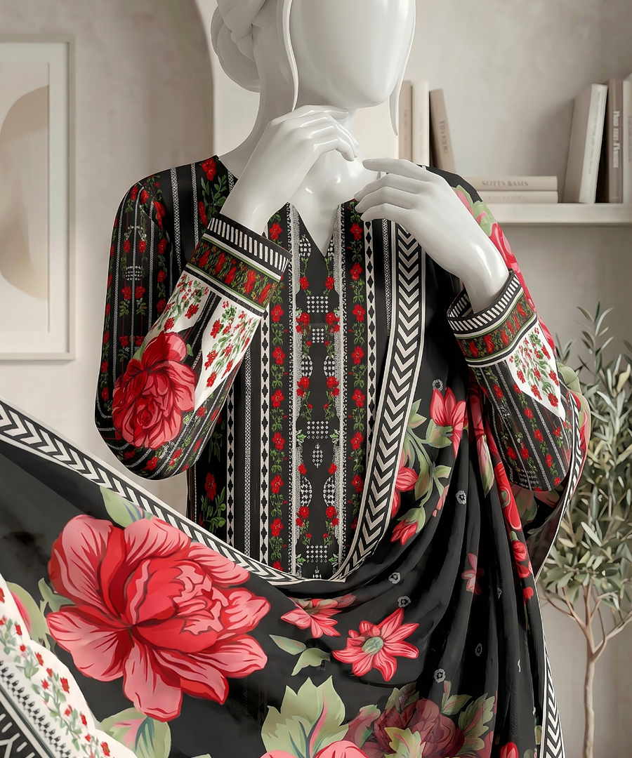 Ittehad Signature Vol-01 Printed Premium Lawn Unstitched 3Pc Suit D-01