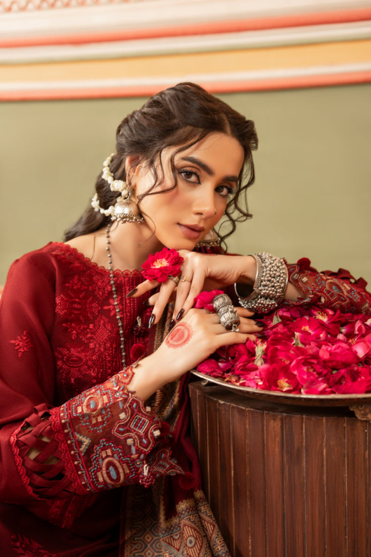 CELTS Premium Embroidered Dhanak Unstitched 3Pc Suit D-01