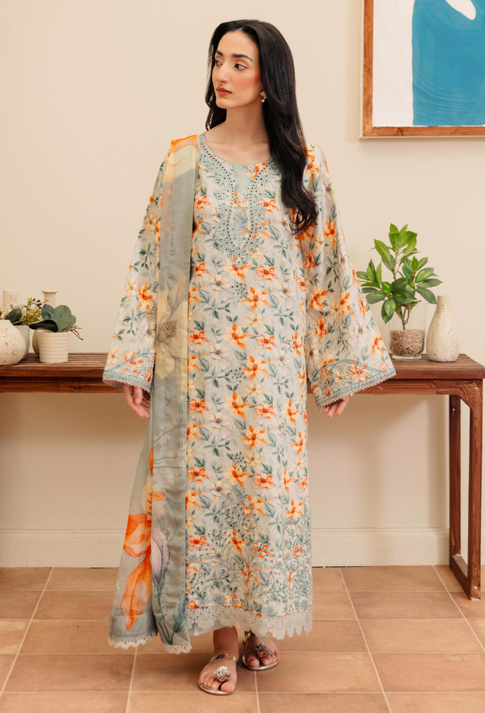 Humdum Miral Embroidered Viscose Unstitched 3Pc Suit D-01