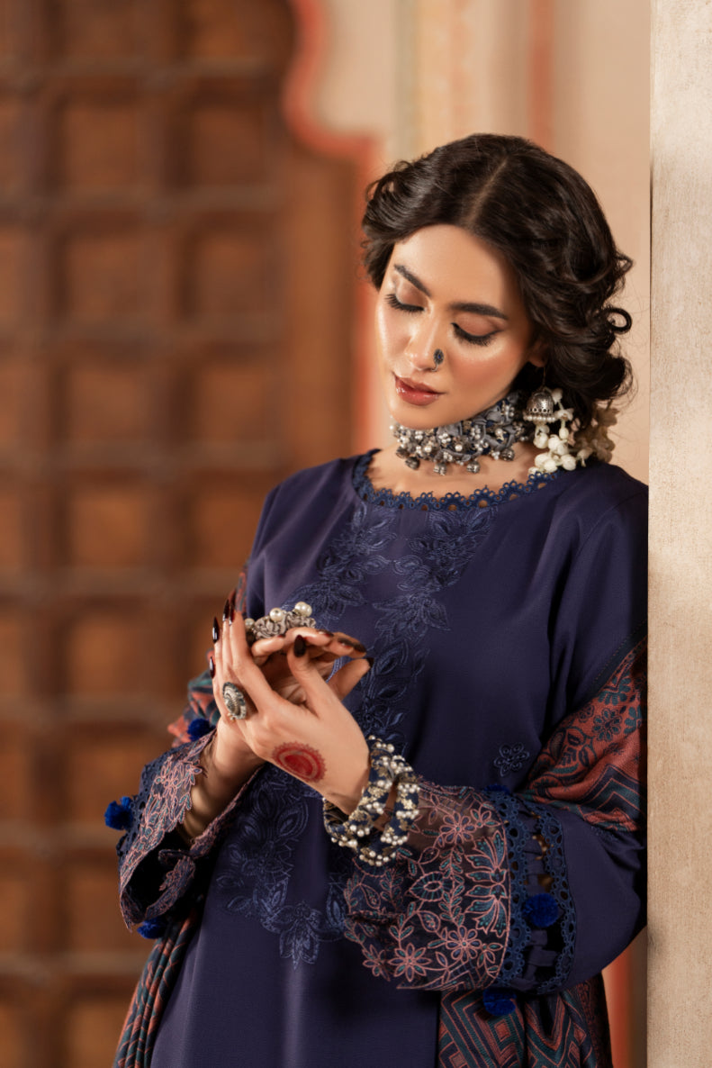 CELTS Premium Embroidered Dhanak Unstitched 3Pc Suit D-02