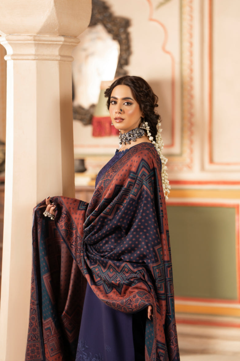 CELTS Premium Embroidered Dhanak Unstitched 3Pc Suit D-02