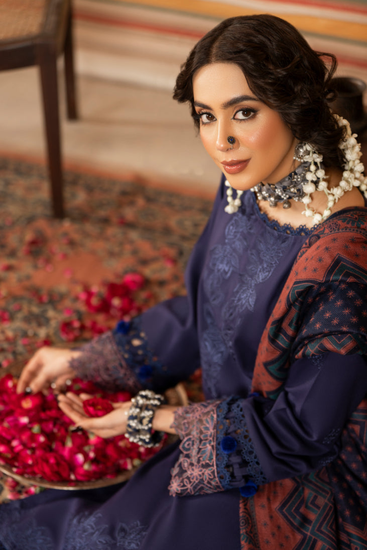 CELTS Premium Embroidered Dhanak Unstitched 3Pc Suit D-02