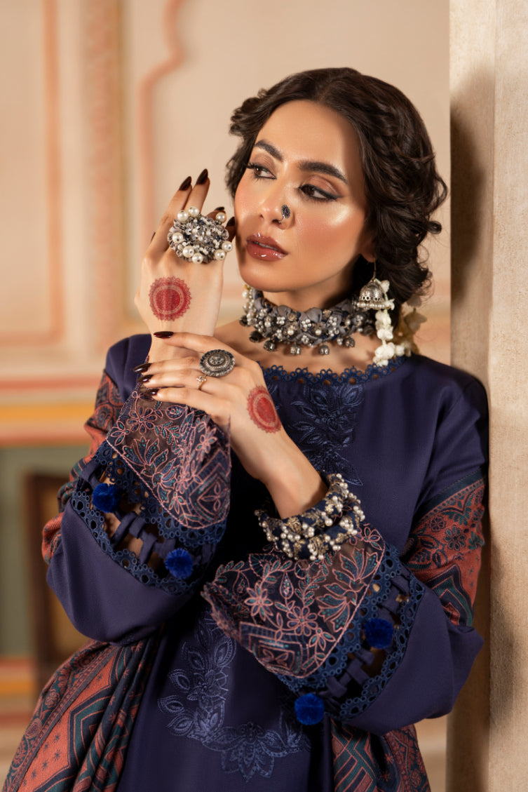 CELTS Premium Embroidered Dhanak Unstitched 3Pc Suit D-02