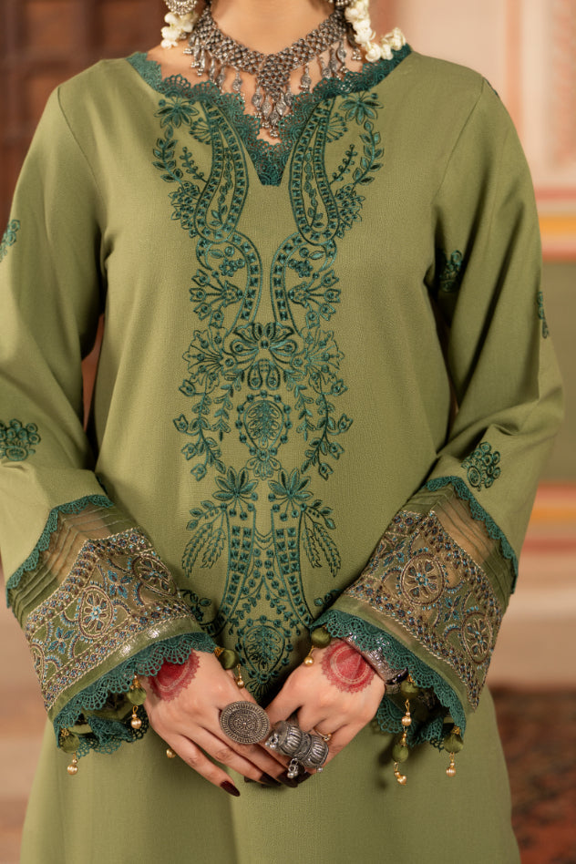 CELTS Premium Embroidered Dhanak Unstitched 3Pc Suit D-03