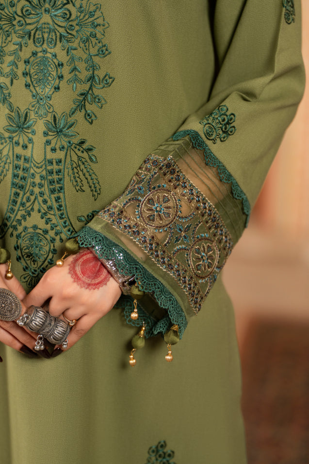 CELTS Premium Embroidered Dhanak Unstitched 3Pc Suit D-03