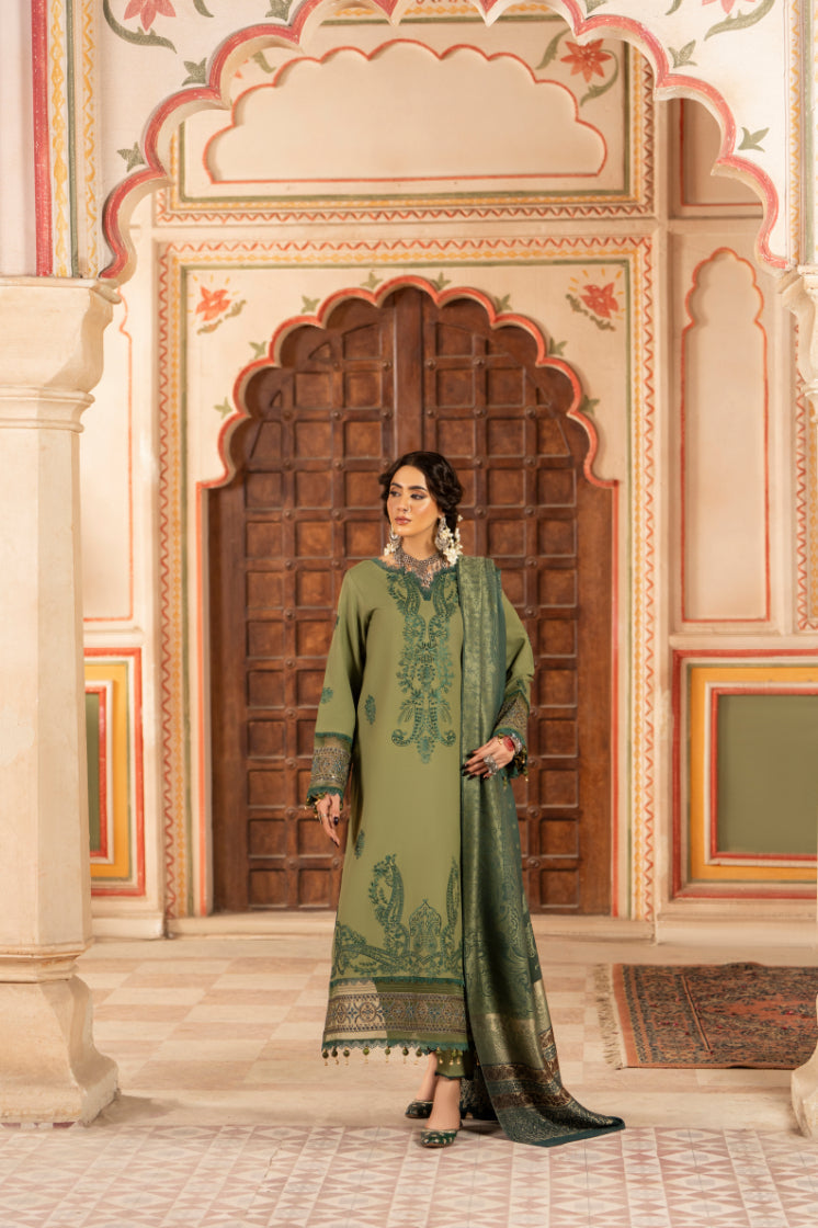 CELTS Premium Embroidered Dhanak Unstitched 3Pc Suit D-03