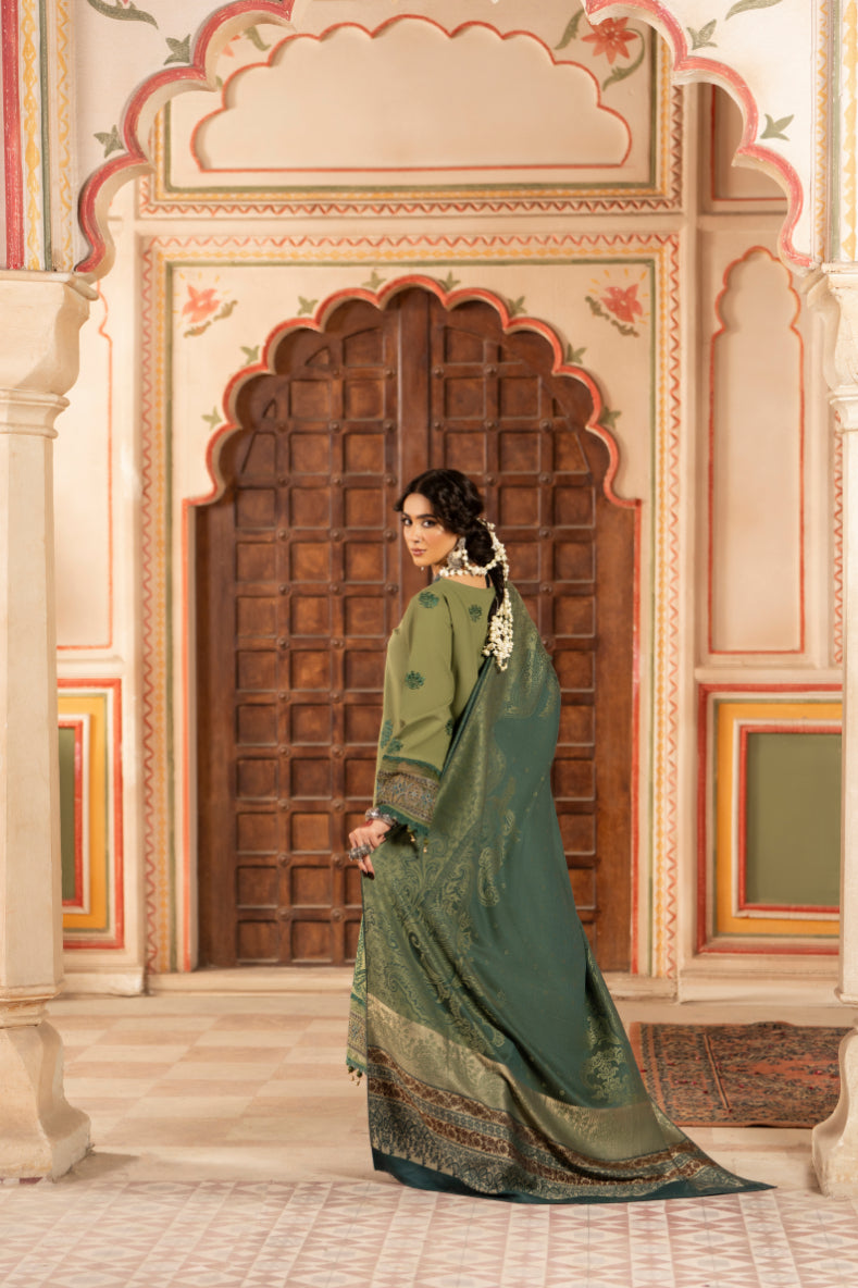 CELTS Premium Embroidered Dhanak Unstitched 3Pc Suit D-03