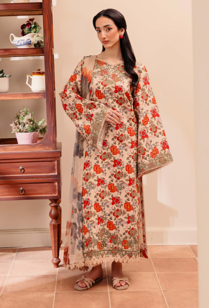 Humdum Miral Embroidered Viscose Unstitched 3Pc Suit D-03