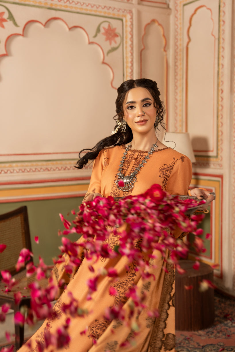 CELTS Premium Embroidered Dhanak Unstitched 3Pc Suit D-04