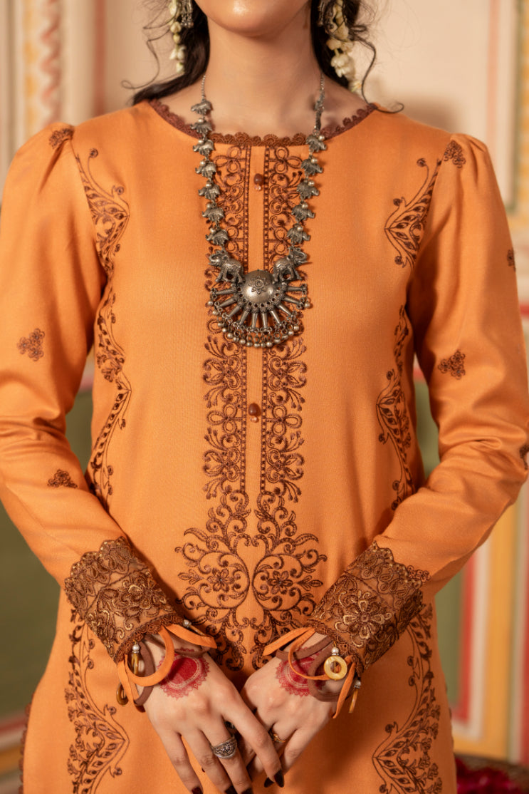 CELTS Premium Embroidered Dhanak Unstitched 3Pc Suit D-04