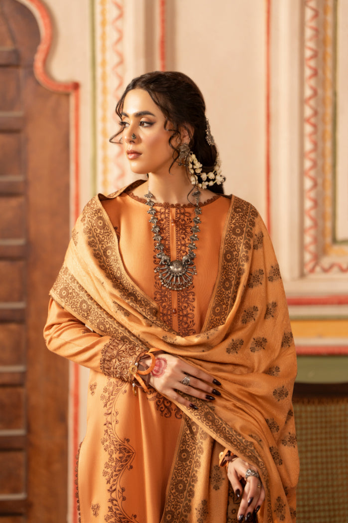 CELTS Premium Embroidered Dhanak Unstitched 3Pc Suit D-04