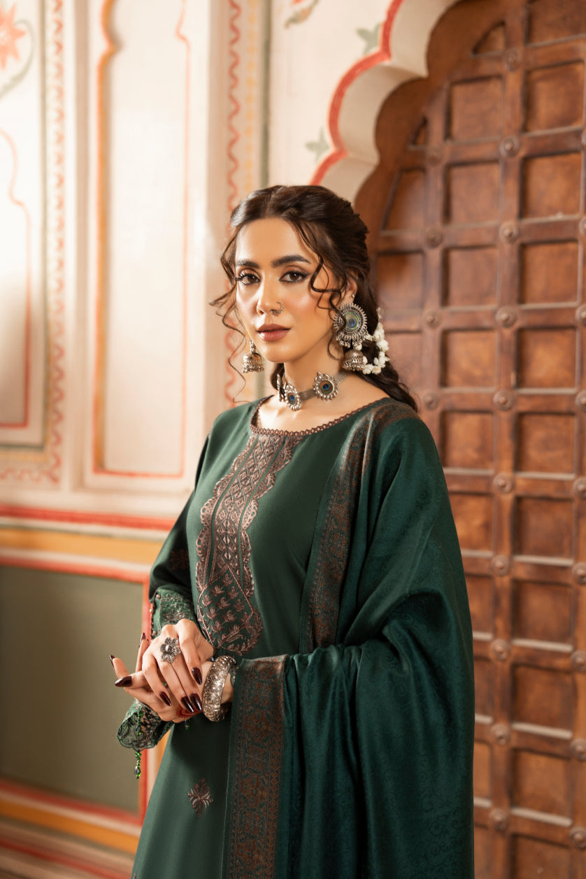 CELTS Premium Embroidered Dhanak Unstitched 3Pc Suit D-05