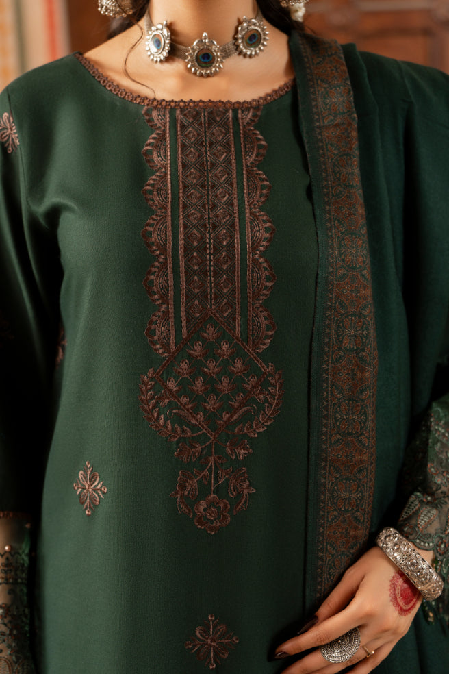 CELTS Premium Embroidered Dhanak Unstitched 3Pc Suit D-05