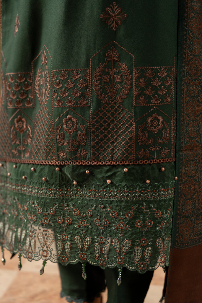 CELTS Premium Embroidered Dhanak Unstitched 3Pc Suit D-05