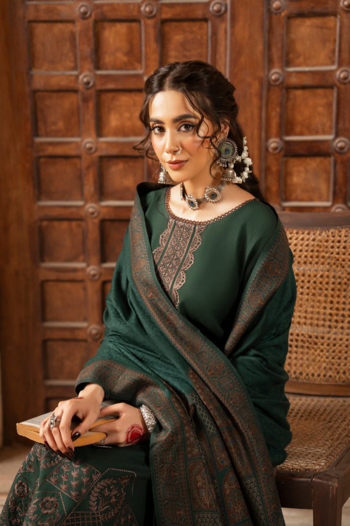 CELTS Premium Embroidered Dhanak Unstitched 3Pc Suit D-05
