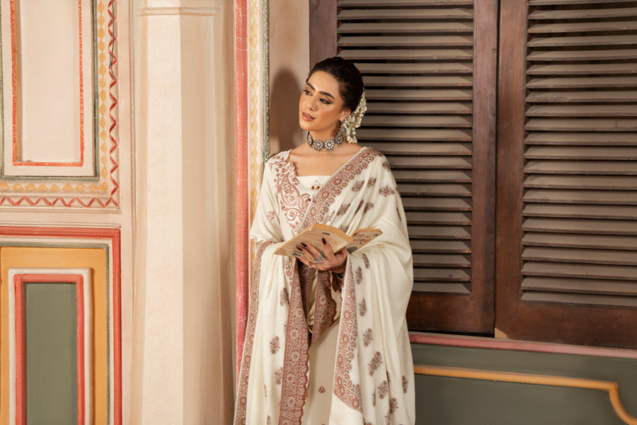CELTS Premium Embroidered Dhanak Unstitched 3Pc Suit D-06