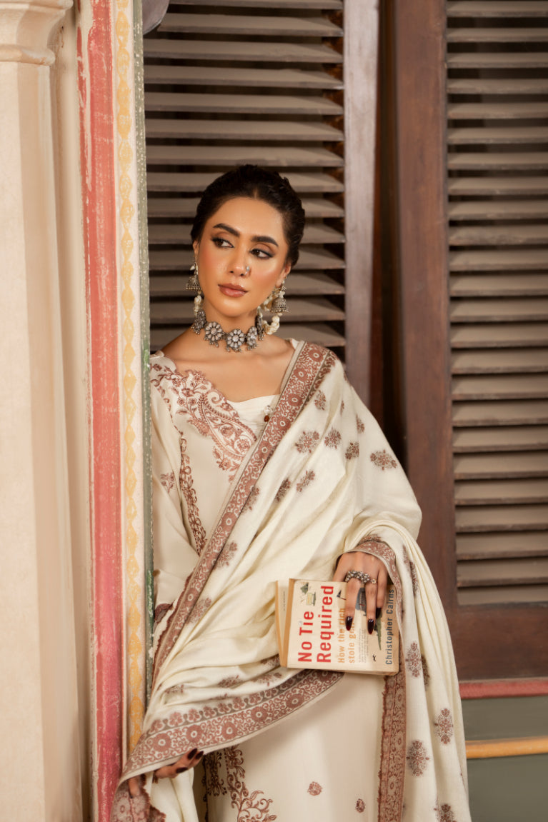 CELTS Premium Embroidered Dhanak Unstitched 3Pc Suit D-06