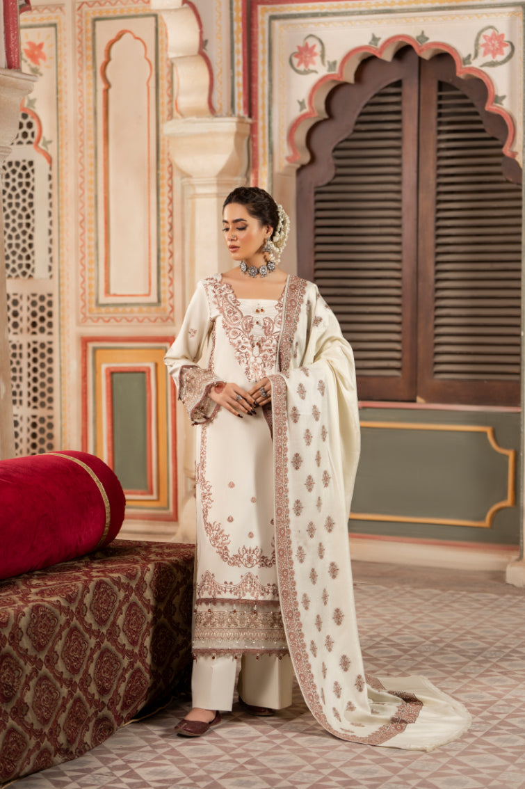 CELTS Premium Embroidered Dhanak Unstitched 3Pc Suit D-06