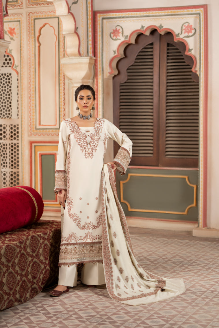 CELTS Premium Embroidered Dhanak Unstitched 3Pc Suit D-06