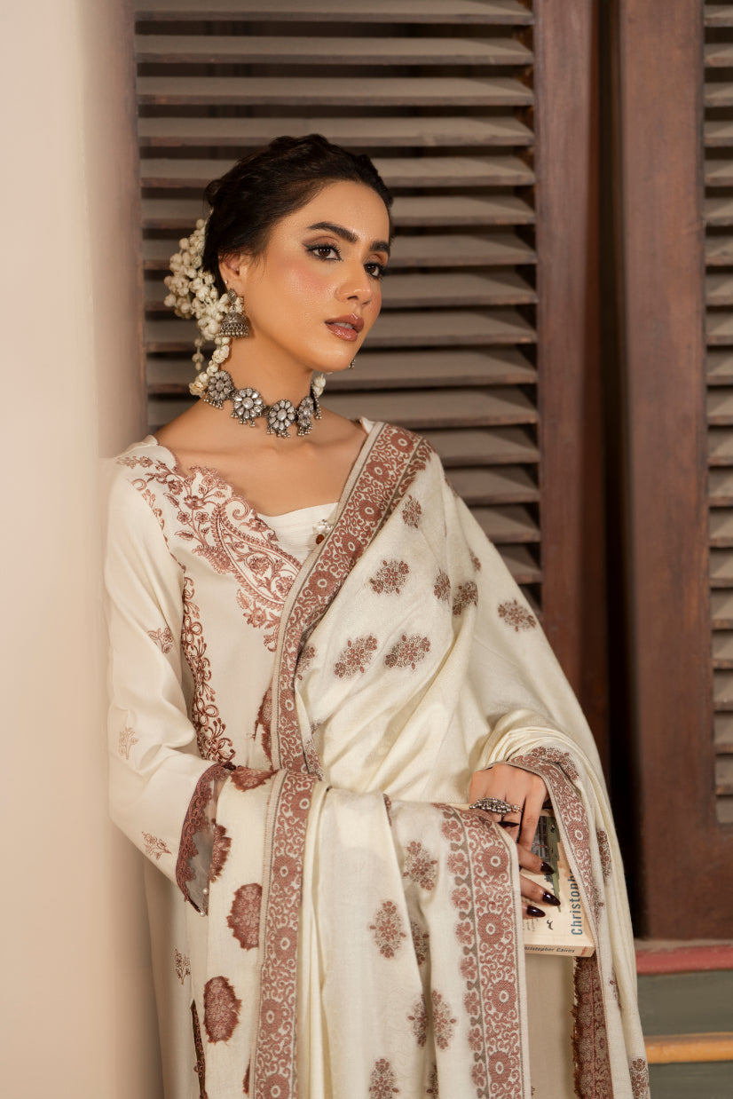 CELTS Premium Embroidered Dhanak Unstitched 3Pc Suit D-06