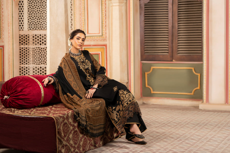CELTS Premium Embroidered Dhanak Unstitched 3Pc Suit D-07