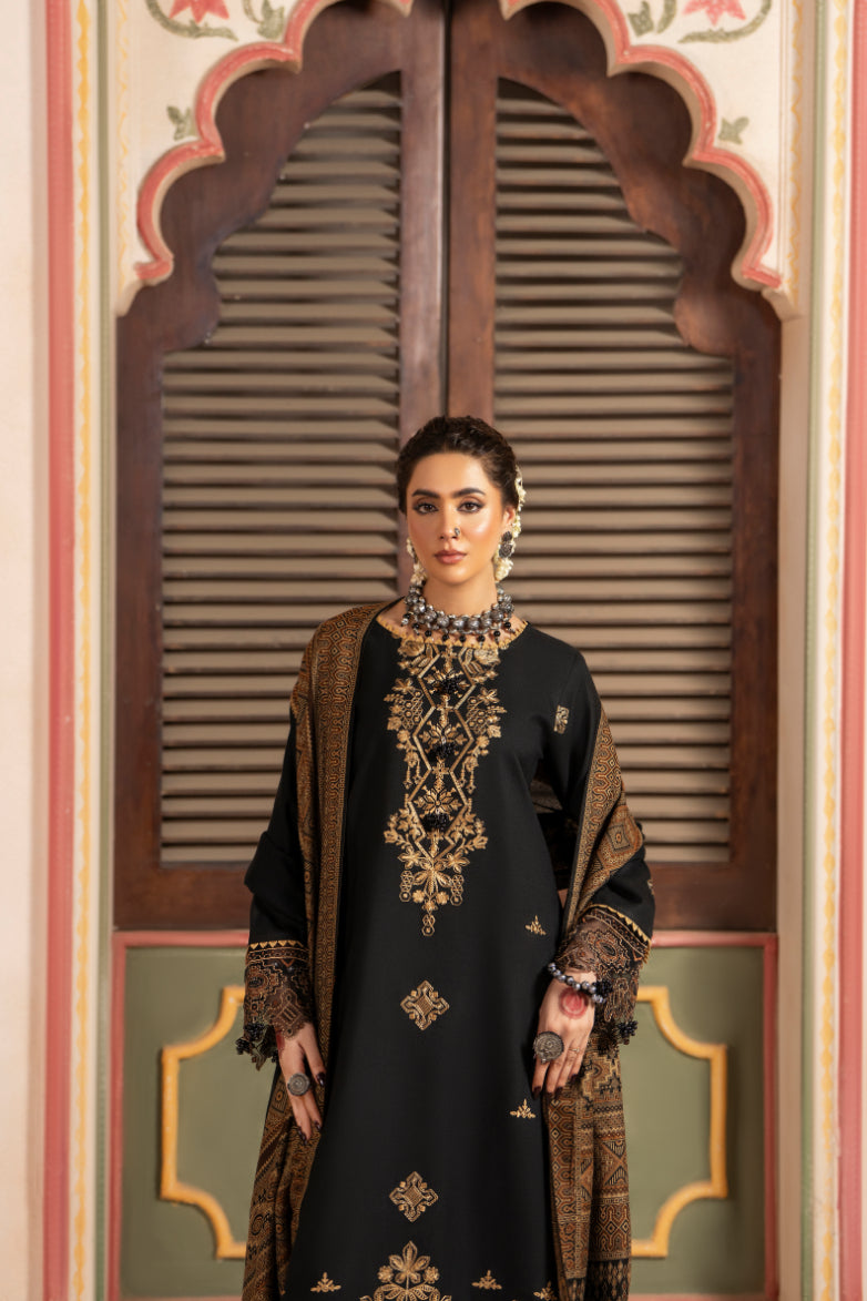 CELTS Premium Embroidered Dhanak Unstitched 3Pc Suit D-07