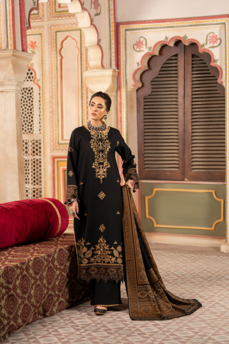 CELTS Premium Embroidered Dhanak Unstitched 3Pc Suit D-07