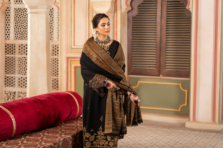 CELTS Premium Embroidered Dhanak Unstitched 3Pc Suit D-07