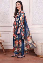 Humdum Coco Digital Printed Viscose Unstitched 3Pc Suit D-08