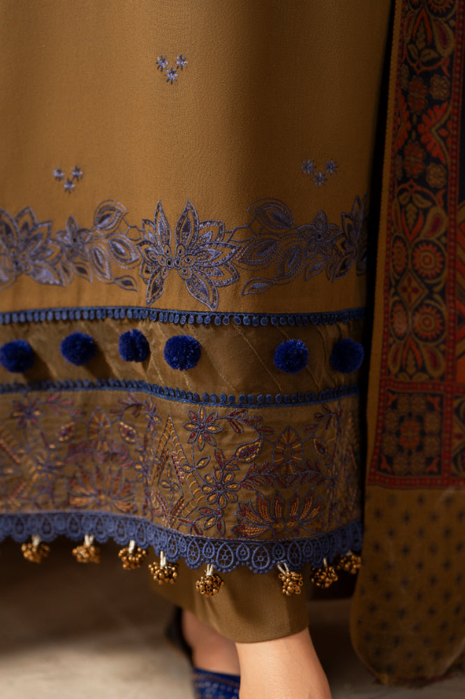 CELTS Premium Embroidered Dhanak Unstitched 3Pc Suit D-08