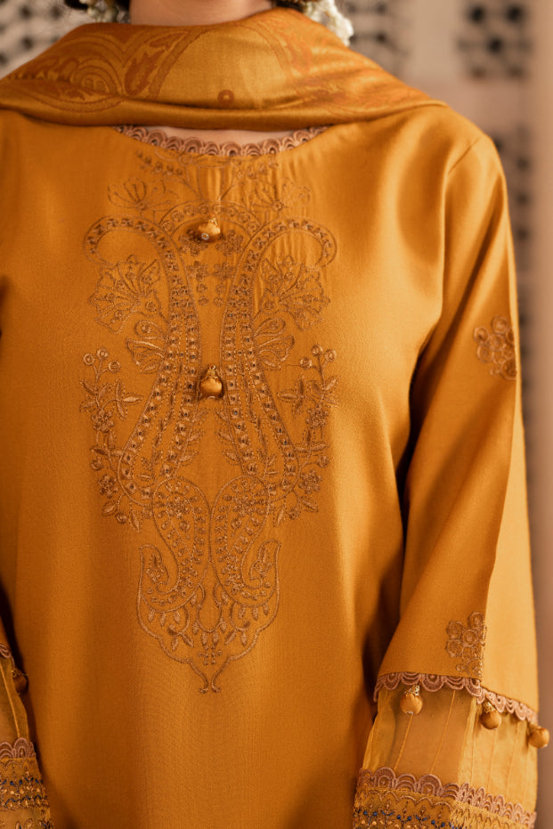CELTS Premium Embroidered Dhanak Unstitched 3Pc Suit D-09