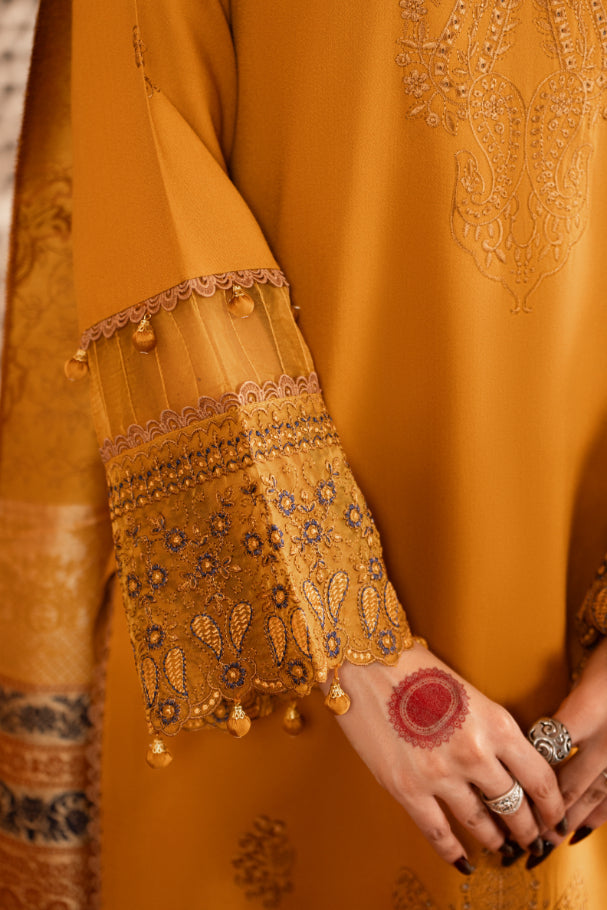 CELTS Premium Embroidered Dhanak Unstitched 3Pc Suit D-09