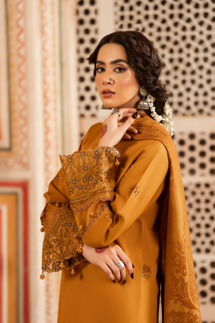 CELTS Premium Embroidered Dhanak Unstitched 3Pc Suit D-09