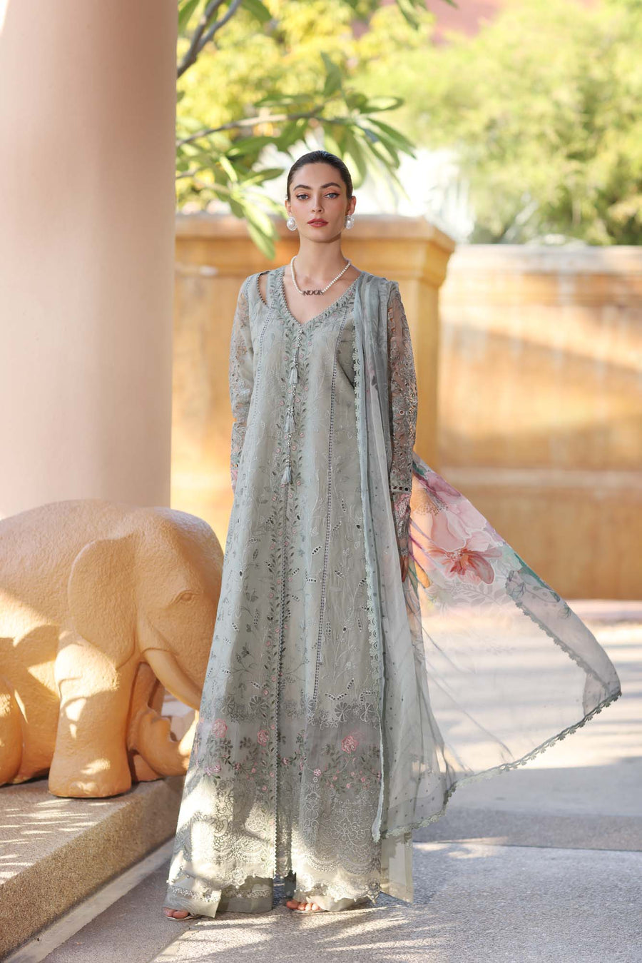 Noor by Saadia Asad Eid Luxury Handwork Laserkari Unstitched 3Pc Suit D-01A